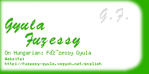 gyula fuzessy business card